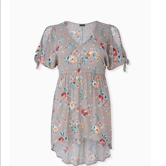 Torrid Floral Crinkled Gauze Tunic Size 00 Medium Large - Picture 1 of 11